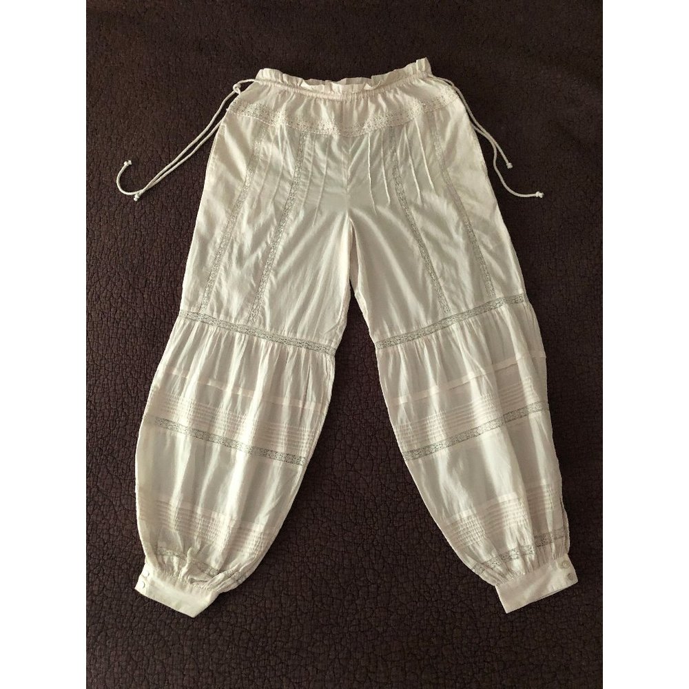 Free People Drawstring Wht Hareem Pant Size S